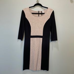 Black & Taupe Sheath Dress